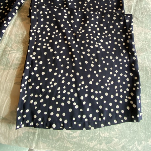 Sugarlips Navy and Cream Polkadot Wide Leg Pants - Picture 2 of 9